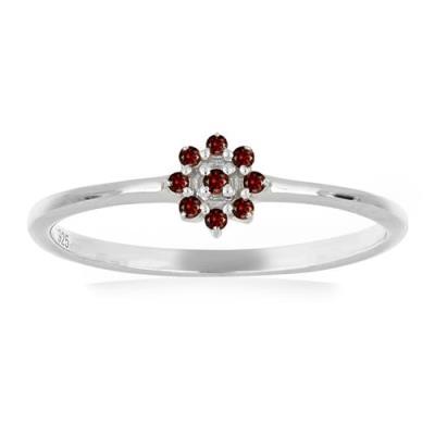 BUY 925 SILVER NATURAL RED DIAMOND DOUBLE CUT GEMSTONE RING